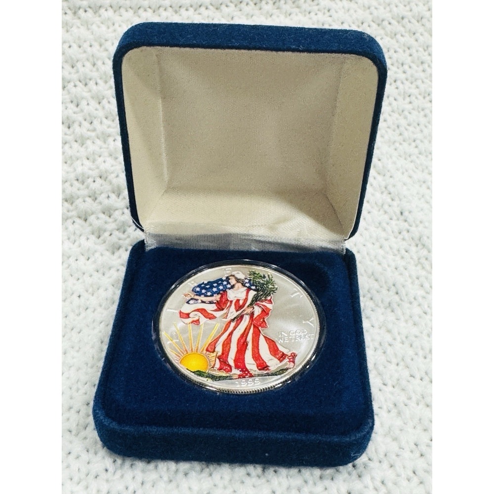 1999 Colorized American Silver Eagle 1 oz .999 Silver Coin With Box
